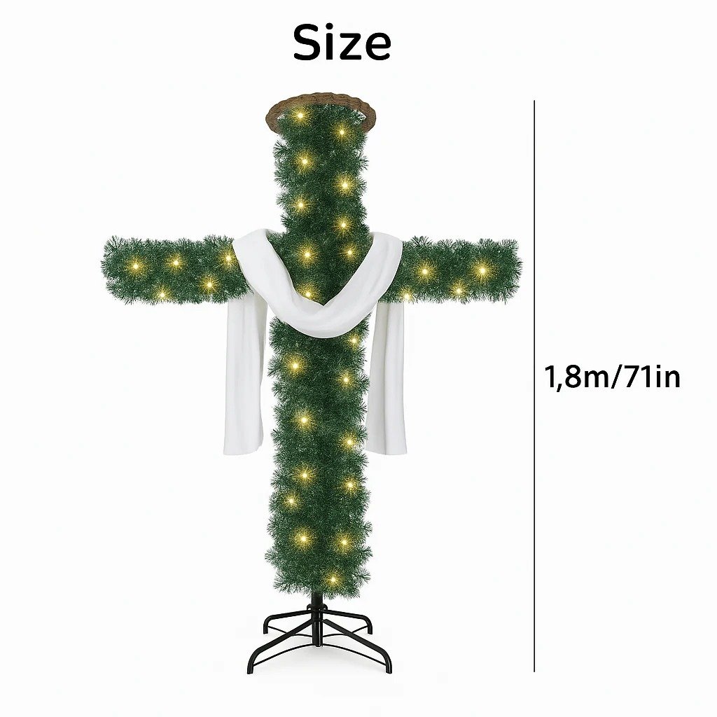 Handmade Illuminated Christmas Cross – A Symbol of Light & Hope