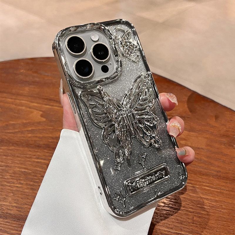Galvanized Glitter Butterfly iPhone Case Holder