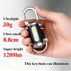Rechargeable Mini Keychain Flashlight - 800 Lumens, 6 Modes, Perfect for Outdoor Adventures, Work, and Emergencies