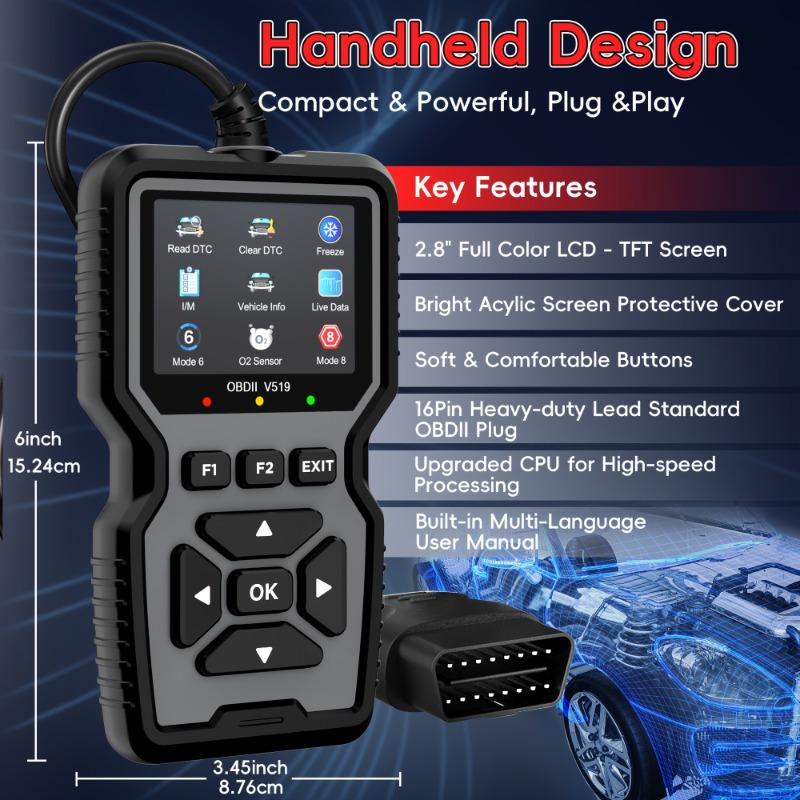 OBD2 Advanced Diagnostic Tool Professional Engine Code Reader Reset Real-Time Data
