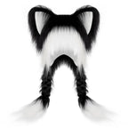 Soft Furry Animal Ear Hat with Braids