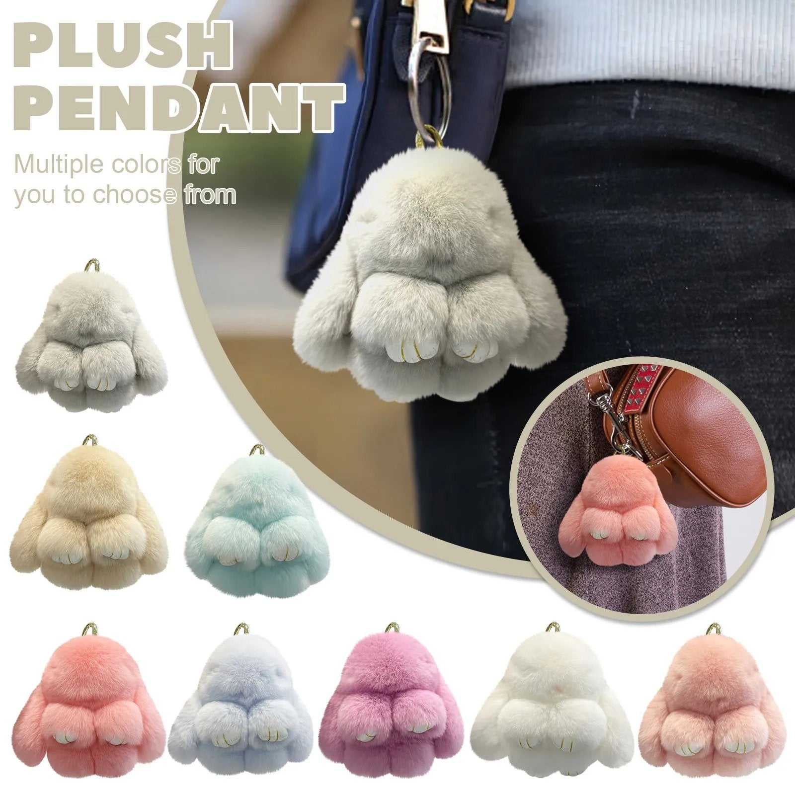 Hot Handmade Soft Bunny PomPom Charms