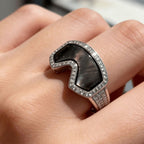 Ski Goggle Shaped Adjustable Ring - Unique Winter Sports Jewelry for Ski Enthusiasts