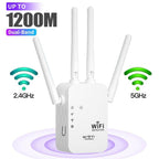 WiFi Extender 1200Mbps Dual Band – Covers 10,000 sq.ft, Supports 50 Devices & Easy Setup