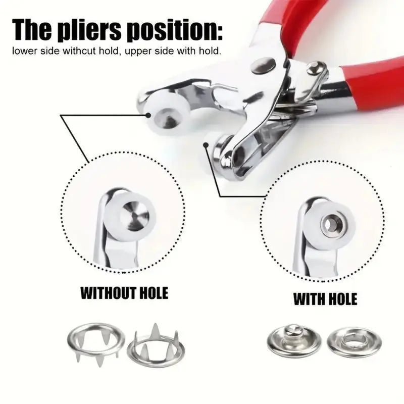 PROMOTION - 100pcs Invisible Colored Metal Buckle & 1 Count Manual Pressure Pliers