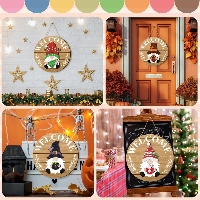 Interchangeable Wooden Gnome Decor Holiday Seasonal Gnome Decorations