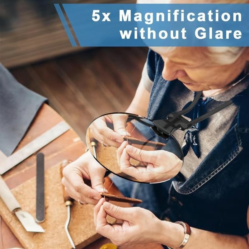 Designed for Seniors 5X Magnifying Glass with 4.33" Lens — Hands-Free, Portable & Multi-Use Magnifier