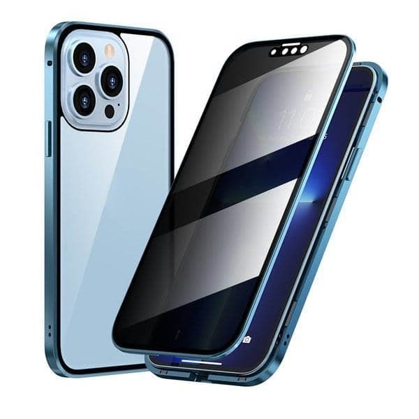 SALE Magnetic iPhone case with privacy glass and metal frame