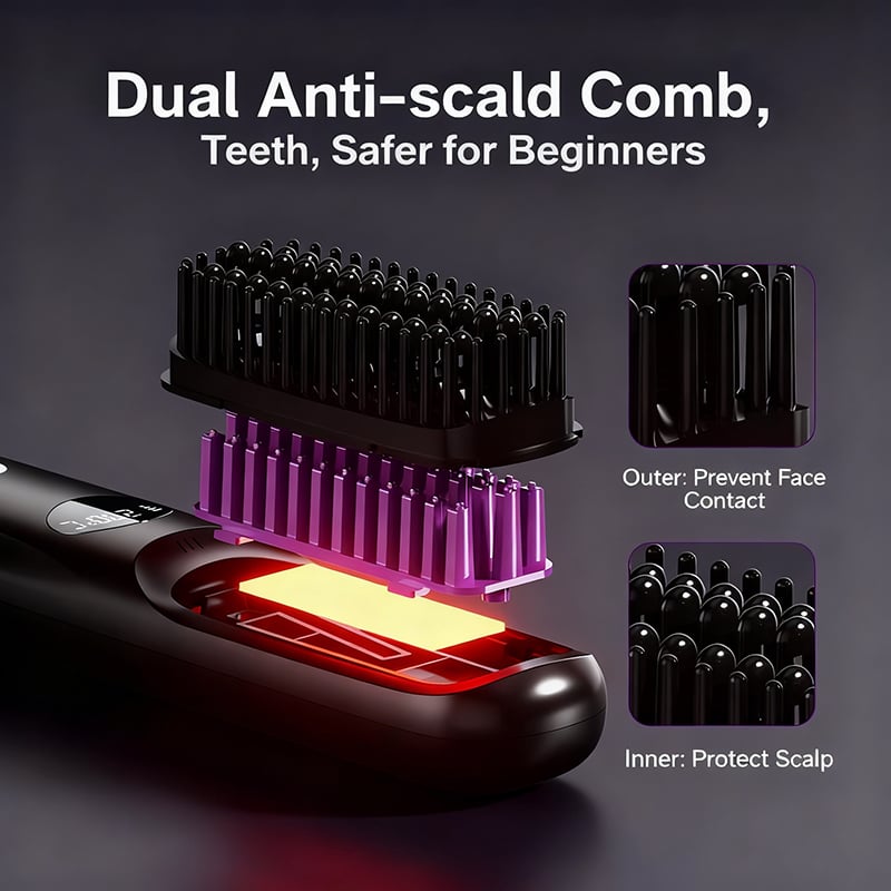 2-in-1 Straightening & Curling Cordless Hot Brush