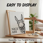 Funny Bathroom Wall Art - "Nice Ass" Donkey Print