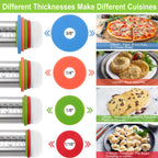 Adjustable Stainless Steel Rolling Pin with Thickness Rings