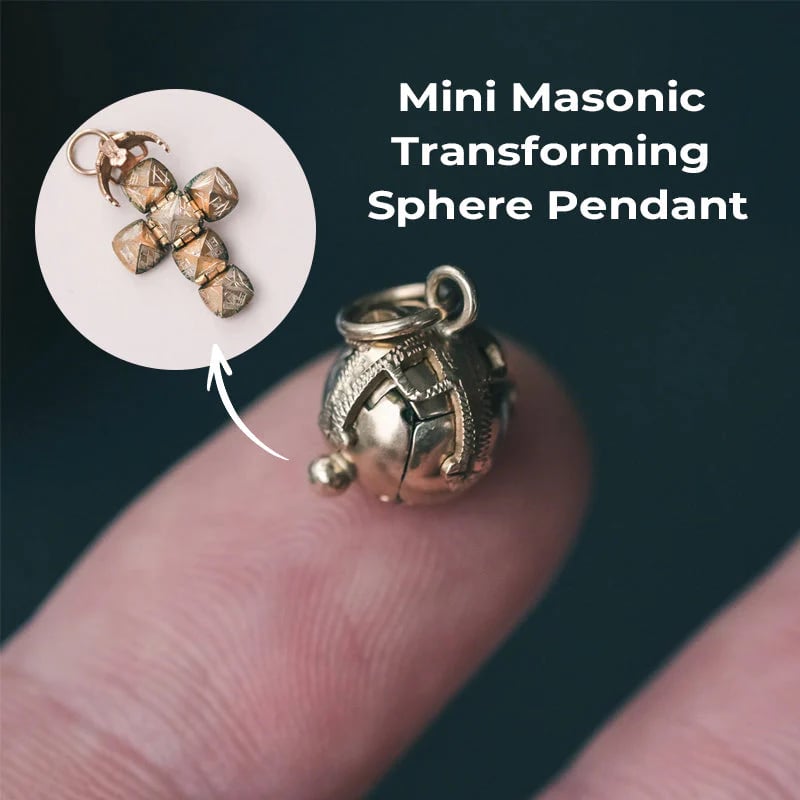 Mini Masonic Pendant – Transformable Sphere, Unique Symbolic Jewelry