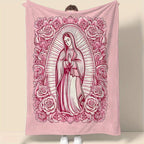 Comfortable Pink Virgin Mary Blanket - it's the perfect gift for a daughter, mother, or grandma