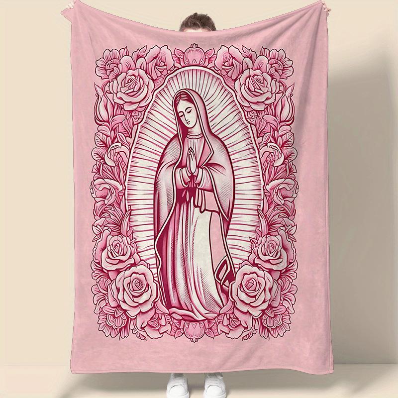 Comfortable Pink Virgin Mary Blanket - it's the perfect gift for a daughter, mother, or grandma