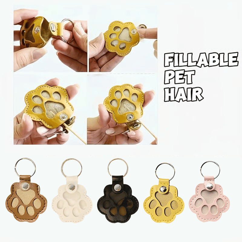 Pet Paw Shaped Leather Keychain - Keep Them By Your Side