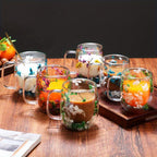 Transparent Double Glass Flower Tea Cup 350 ml