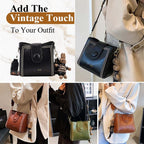 Leather Vintage Fashion Bag with Adjustable Wider Shoulder Strap