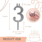 Numbered Aluminum Birthday Cake Candle Holder Set