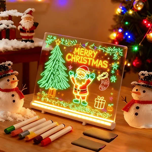 Christmas LED Note Board Buy 1 Get 7 Colour Pens For Free