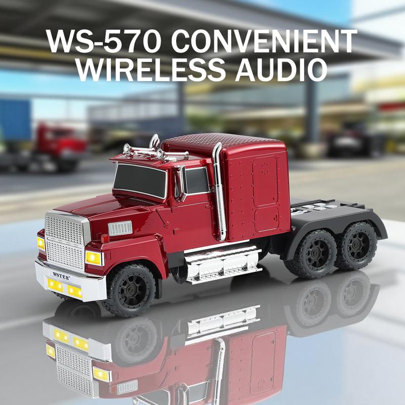 ONLY WSTER WS-570 Big Truck Model Bluetooth Speaker with USB TF Card AUX FM Radio TWS Pairing
