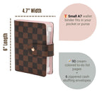 Checkered Pocket A7 Budget Mini Binder Wallet Planner Notebook with Money Stuffing Zip Envelopes