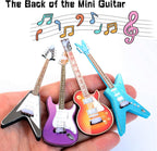 4Pcs Wooden Miniature Electric Guitar-Miniature Bass Guitar Model