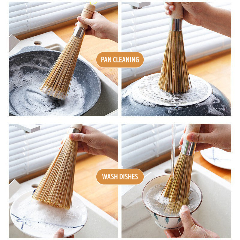 Handcrafted Brushes of Intangible Cultural Heritage Natural Bamboo Kitchen Brushes