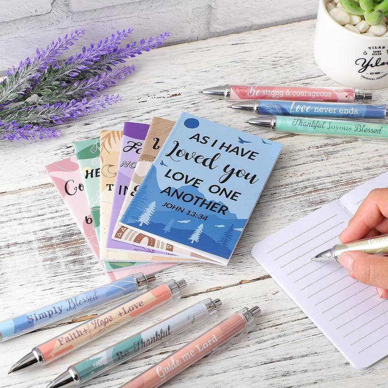 Christian Gifts Set: Motivational Pens & Bible Verse Notebooks – Inspire Your Faith Journey