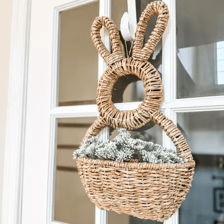 Easter ! - Bunny Basket Hanging Wall Pocket Spring Decor