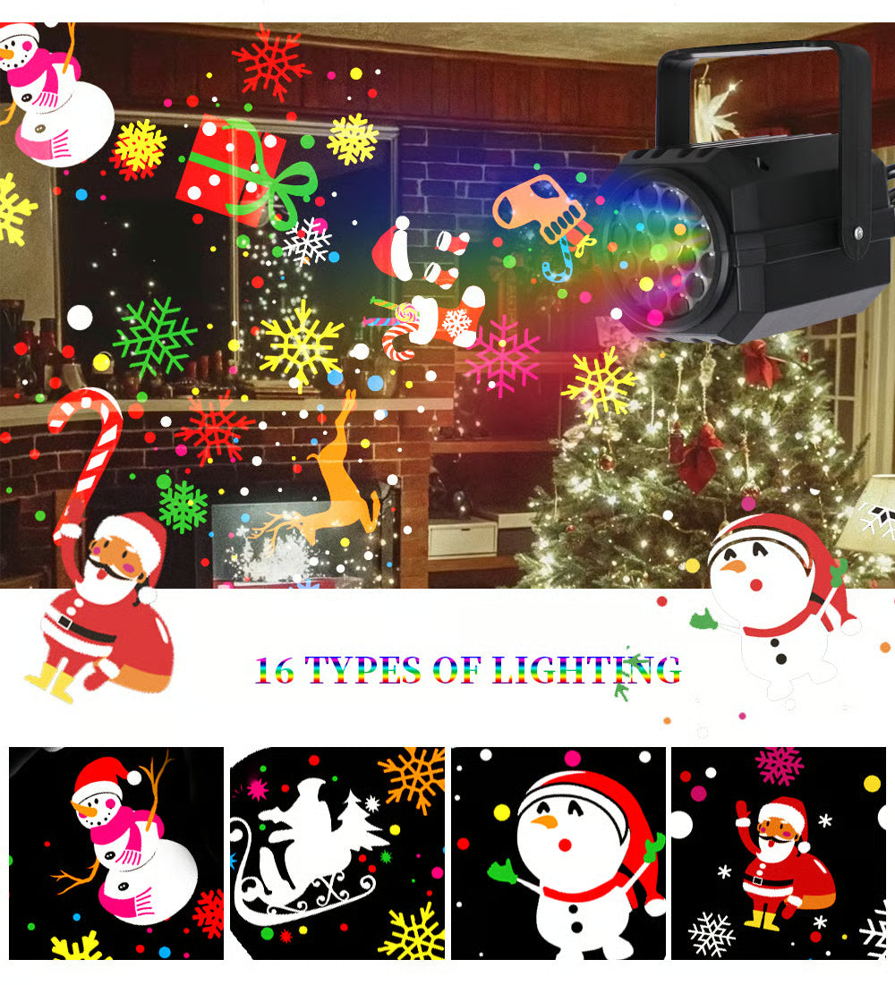 LED Christmas Projection Lamp – 16 Patterns of Pure Holiday Magic