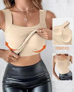 Women’s U-Neck Thermal Tank with Built-In Bra – Warm, Supportive & Braless Comfort