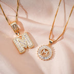 Initial Letter Pendant Necklaces - 2 Pack