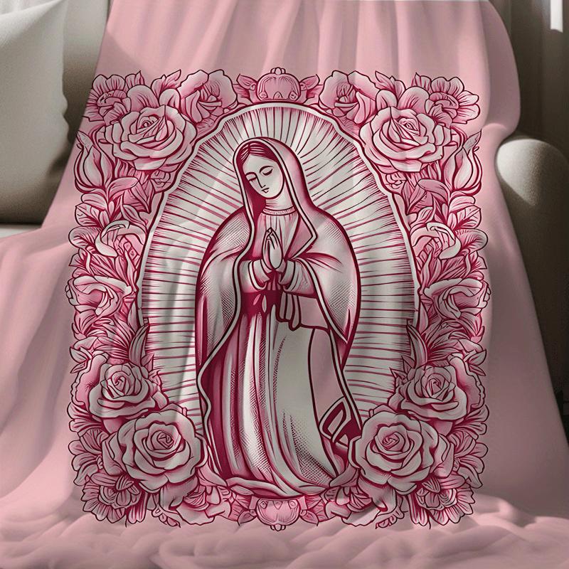 Comfortable Pink Virgin Mary Blanket - it's the perfect gift for a daughter, mother, or grandma