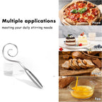 Seamless Dough Whisk, 430 stainless steel Dough Whisk, 9" Bread Whisk for Cooking