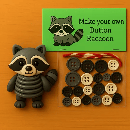 NOW! DIY Button Animal Ornaments - Creative Craft Kit for Kids, Develops Fine Motor Skills & Creativity
