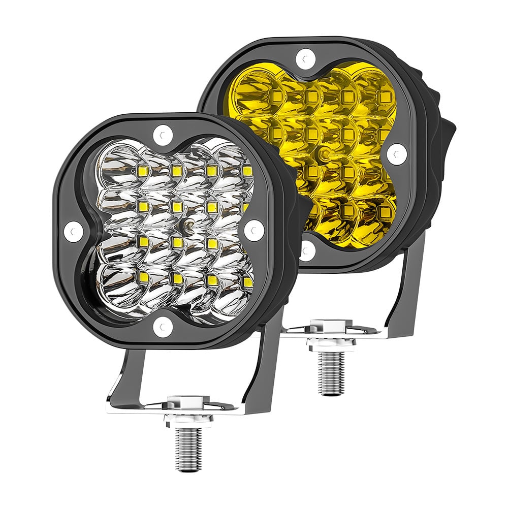 Amber LED Light Bar – Adjustable Curved/Straight Linkable Off-Road Lights