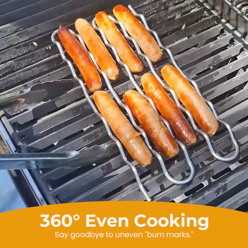 [Grill Master Essential] BBQ Sausage Roller Rack | No More Burnt Hot Dogs