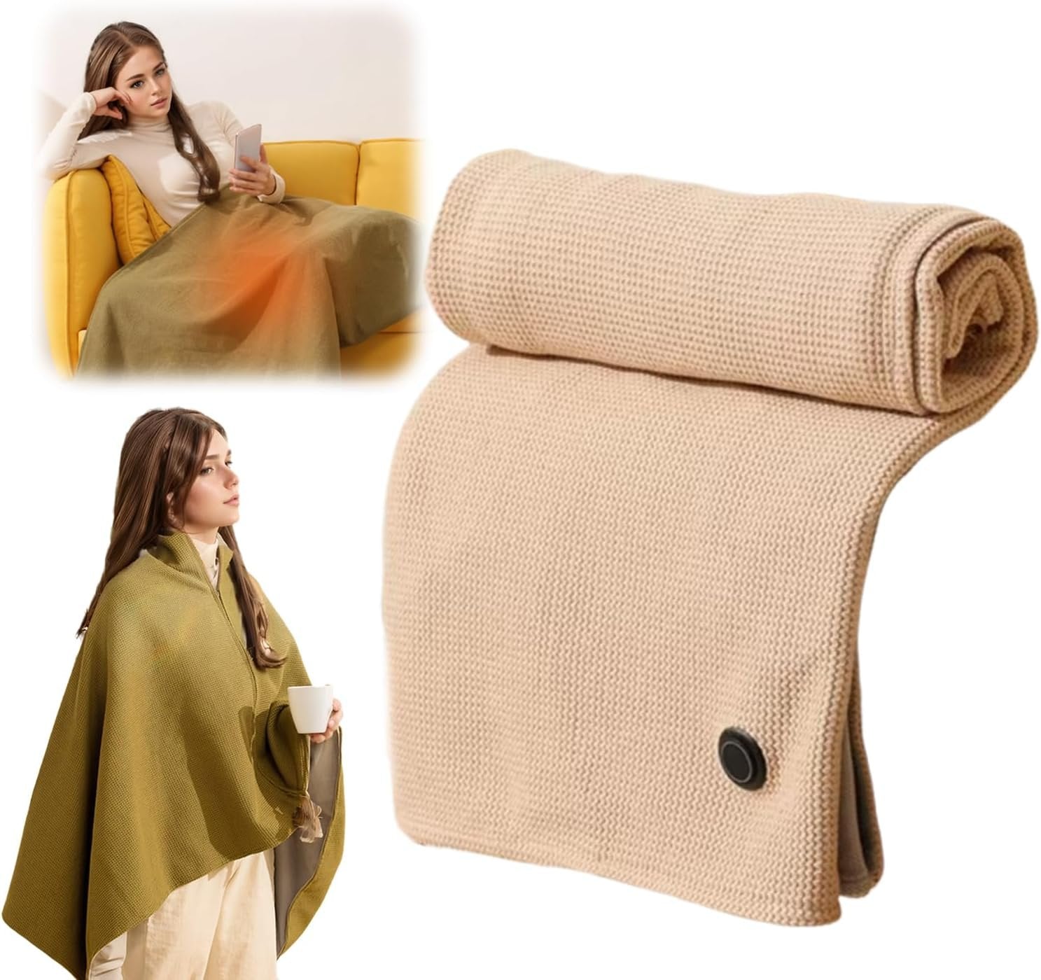 Portable Heated Blanket Shawl