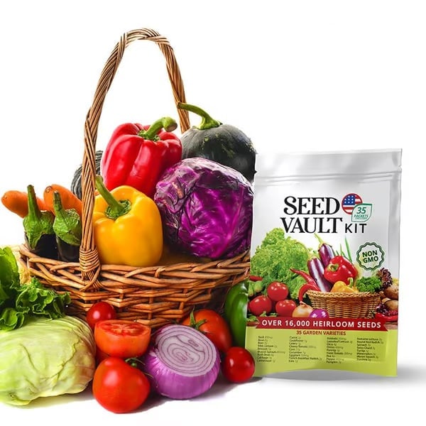 Ultimate Survival Seed Vault | 35 Variety Pack |50-Year Shelf Life