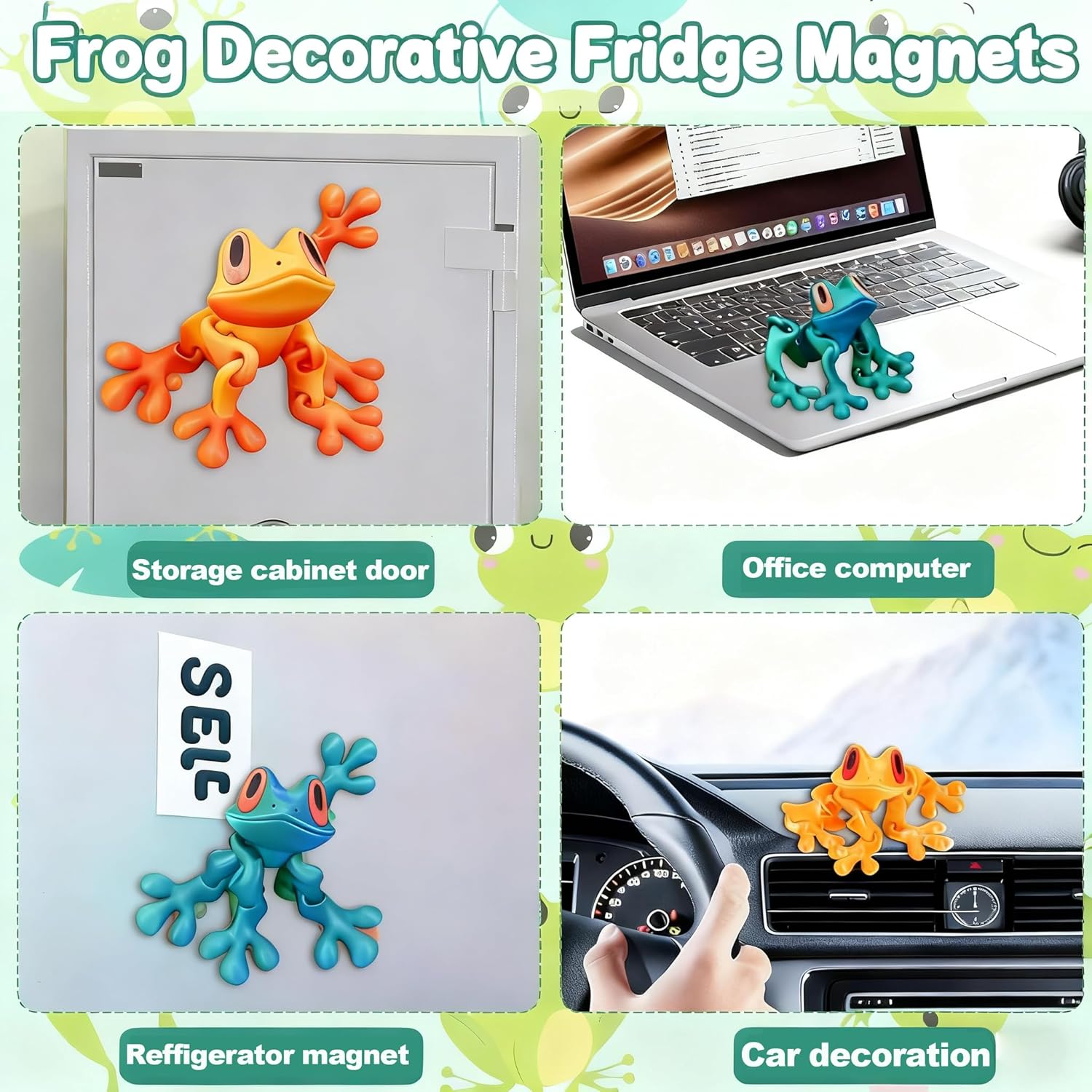 3D Printed Magnetic Frog | Articulated Fidget Toy & Decor