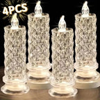 LED Crystal Candle Lights- Romantic Tabletop Night Lights