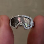 Ski Goggle Shaped Adjustable Ring - Unique Winter Sports Jewelry for Ski Enthusiasts
