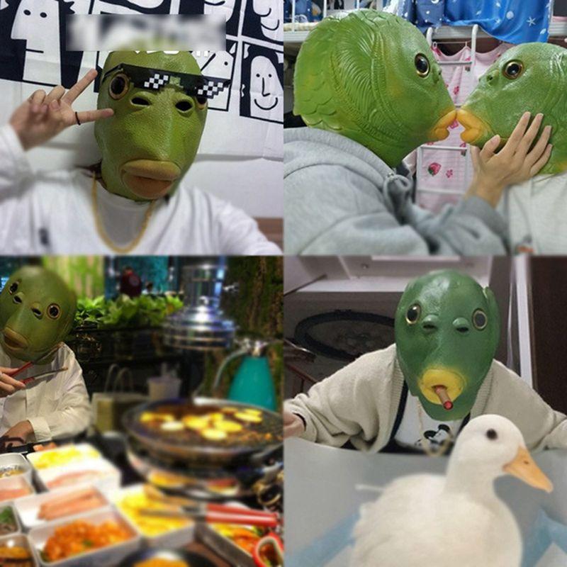 Funny Gifts Fun mask with green fish head
