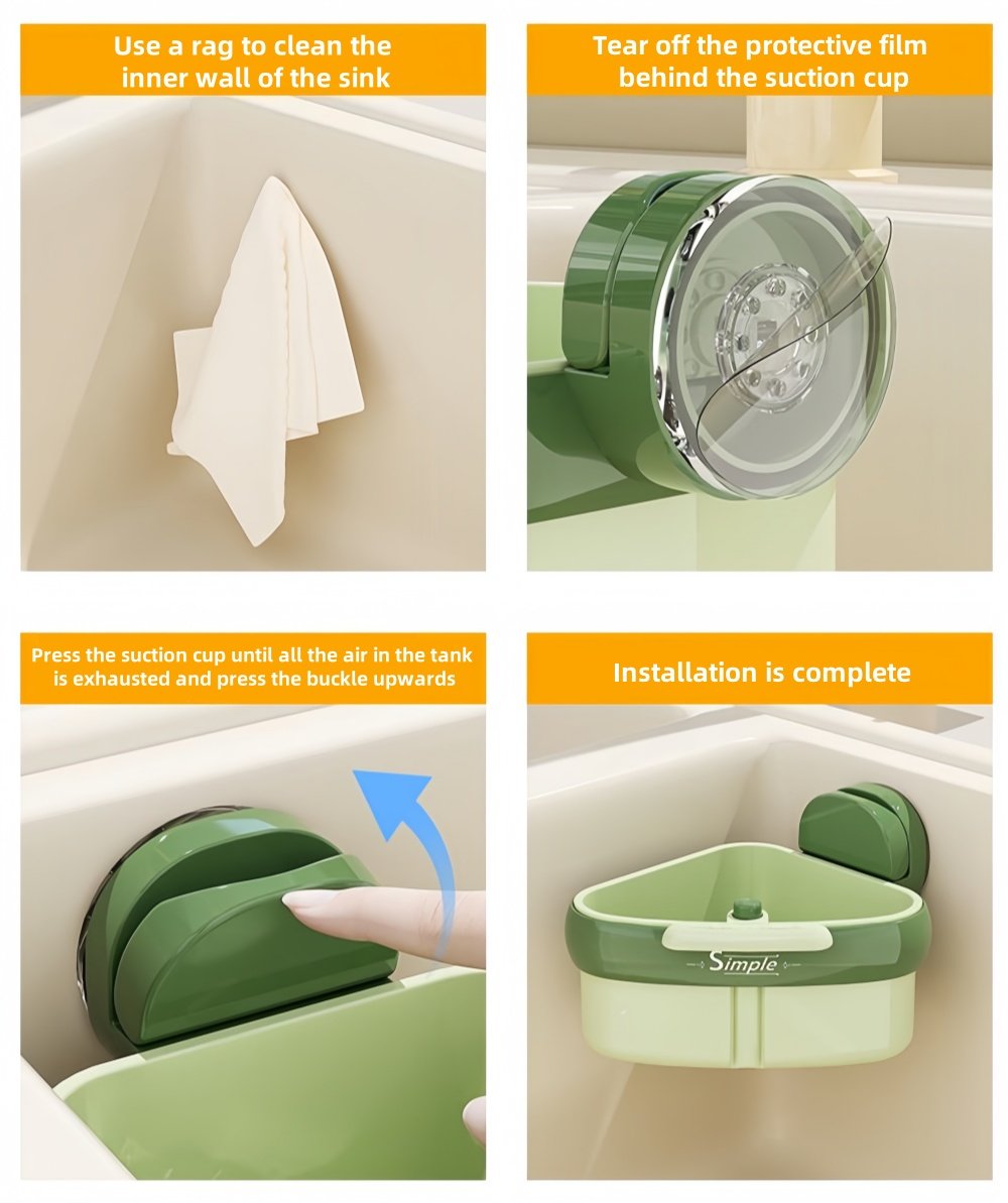 Limited Days-Up to Suction Cup Sink Corner Rack
