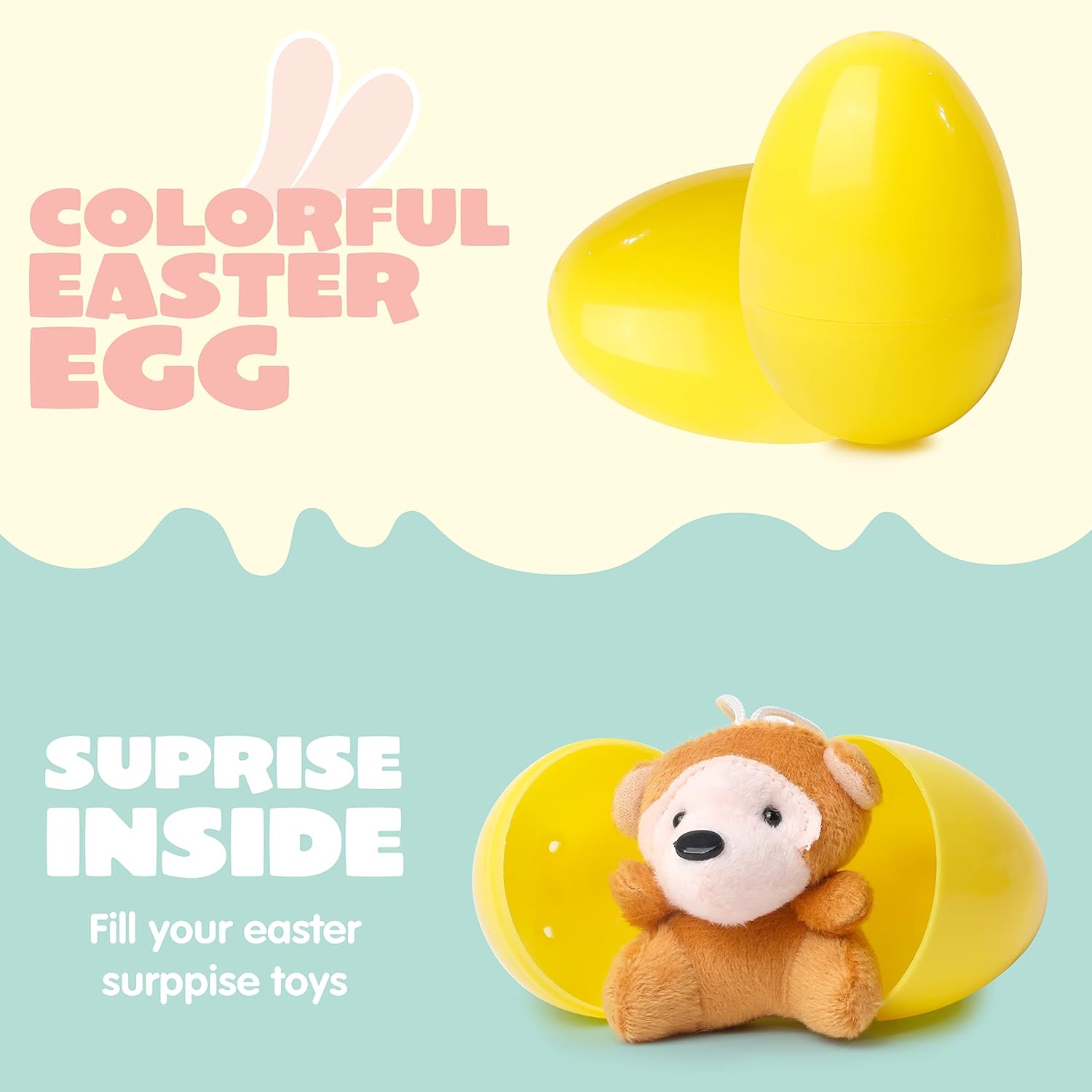 Easter Prefilled Easter Eggs, Filled with Plush Animal Toys