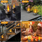 Solar Power Tea Lights Outdoor Flameless Flicker