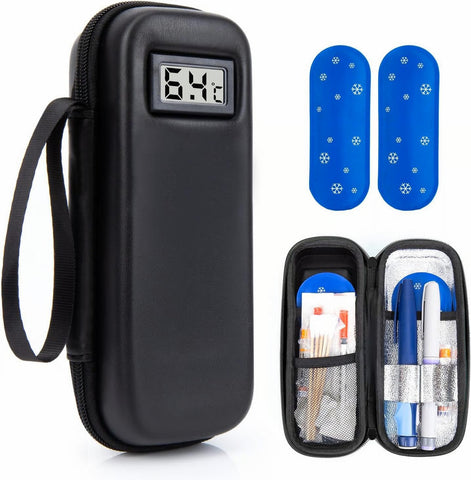 Refrigerant travel kit for insulin with temperature display Temperature monitoring in real time