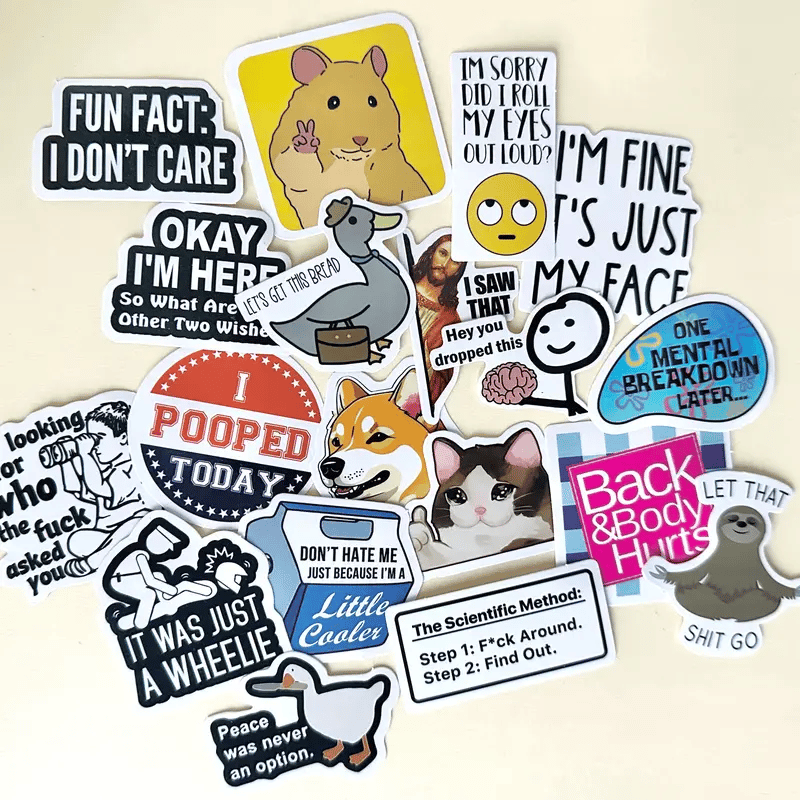 130PCS Funny Saying Sticker Pack - Snarky, Sarcastic Bold Humor Vinyl Waterproof Meme stickers for laptop