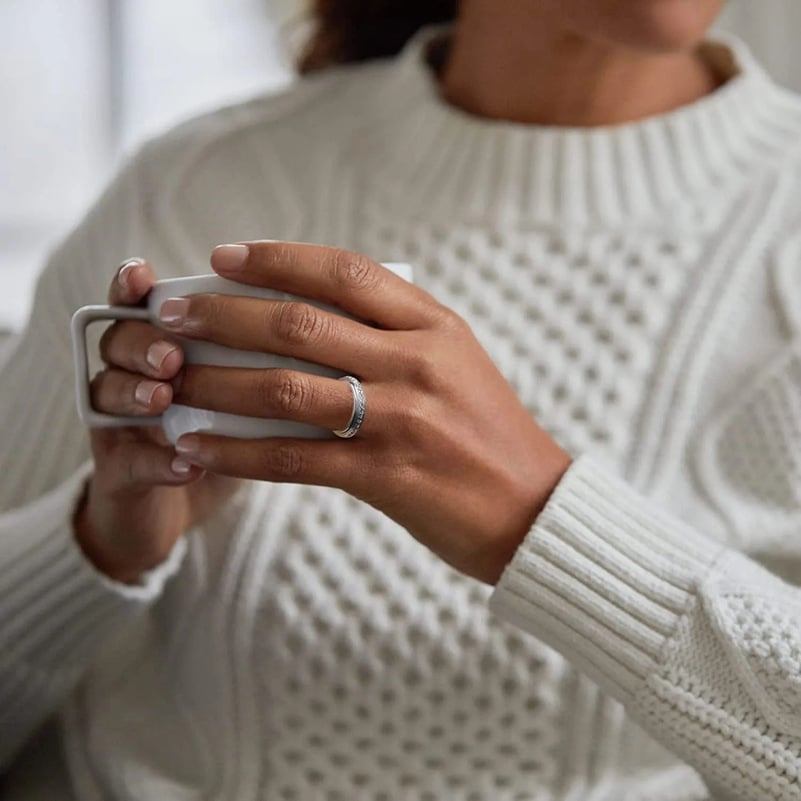 Sparkling Spinning Ring, Relieves Anxiety, Symbolizes Vows & Luck, Waterproof & Fade-Resistant