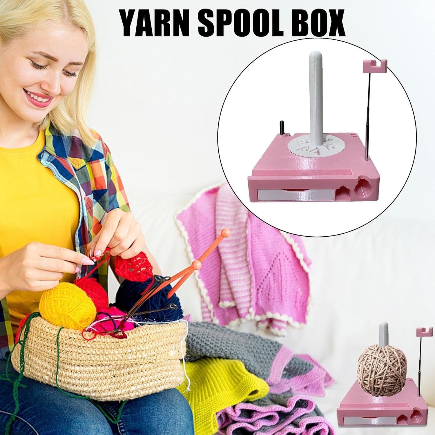 Spinning Yarn Holder with Tool Storage